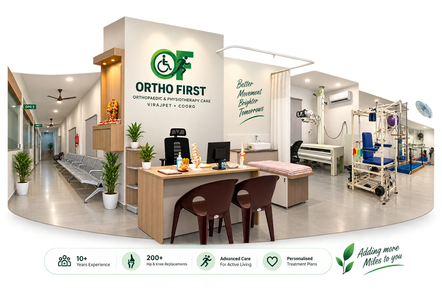 Ortho First hospital and clinic exterior in Virajpet